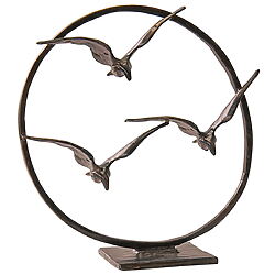 Konzeptuelle Skulptur „Freiheit“ von Gerard, bronzierter Metallguss