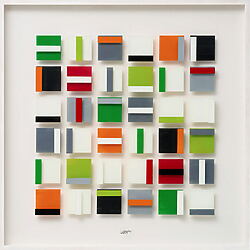 Abstraktes Bild "Ohne Titel" von Andreas Lutherer, Öl hinter Glas
