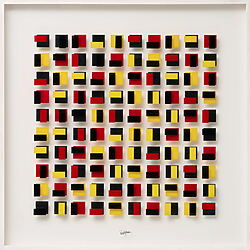 Abstraktes Bild "Ohne Titel" (2010) von Andreas Lutherer, Öl hinter Glas