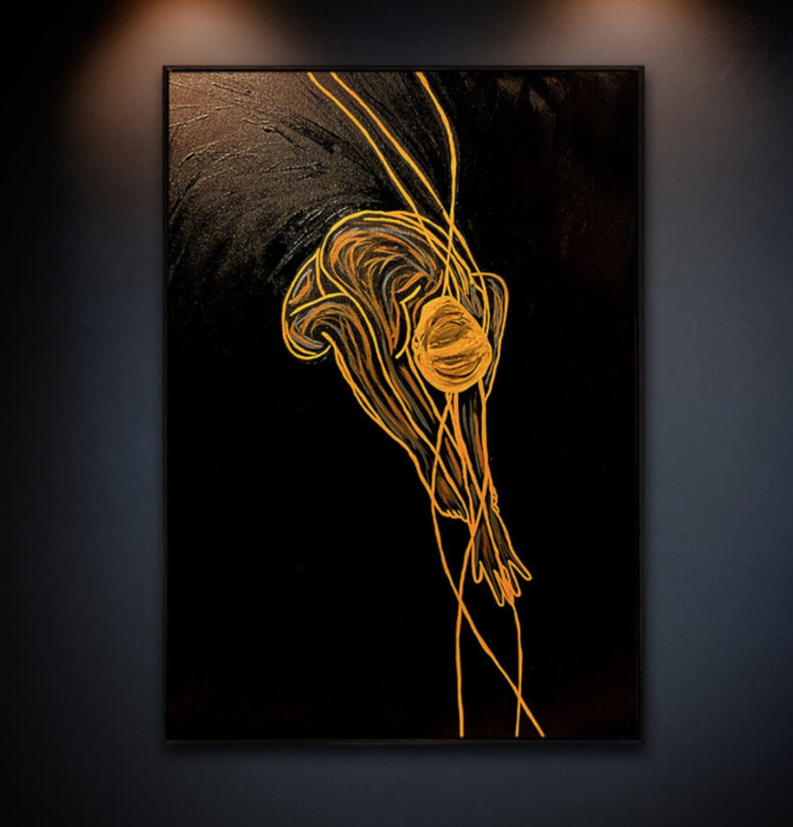 Acrylmalerei "Energy XIX – Descent into Light" (2021) von Juca Maximo