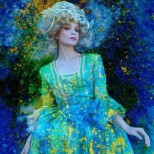 Portraitfotografie "The blue baroque lady" (2020) von Viet Ha Tran Portraitfotografie "The blue baroque lady" (2020) von Viet Ha Tran