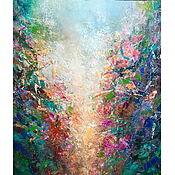 Abstract oil painting &quot;Burst of Joy&quot; (2025) by Dini Christoforou