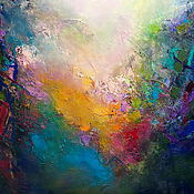 Abstract oil painting &quot;Lighting Soul&quot; (2023) by Dini Christoforou