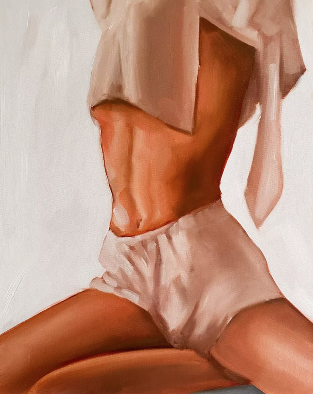 Ölgemälde "Girl in pajamas" (2024) von Daria Gerasimova