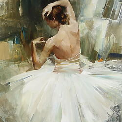 &quot;Sweetheart of Paradise&quot; (2023) - Impressionist oil painting of a ballerina by Tetiana BOND