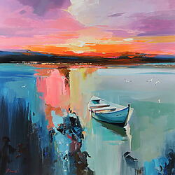 Dreamy seascape &quot;The velvet season&quot; (2024) by Tetiana BOND