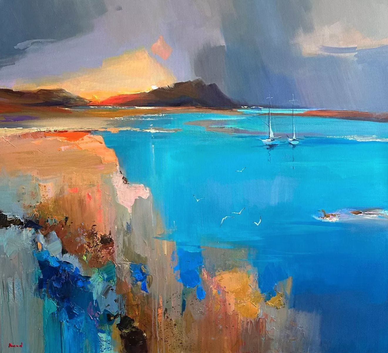Maritime Acrylmalerei "Contrajour" (2024) von Tetiana BOND