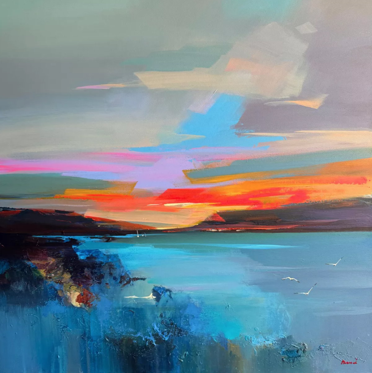 Peinture de paysage abstraite « Palette de souvenirs » (2025) de Tetiana BOND