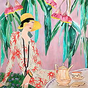 Acrylgemälde "Tea Time" (2025) von Artemisia