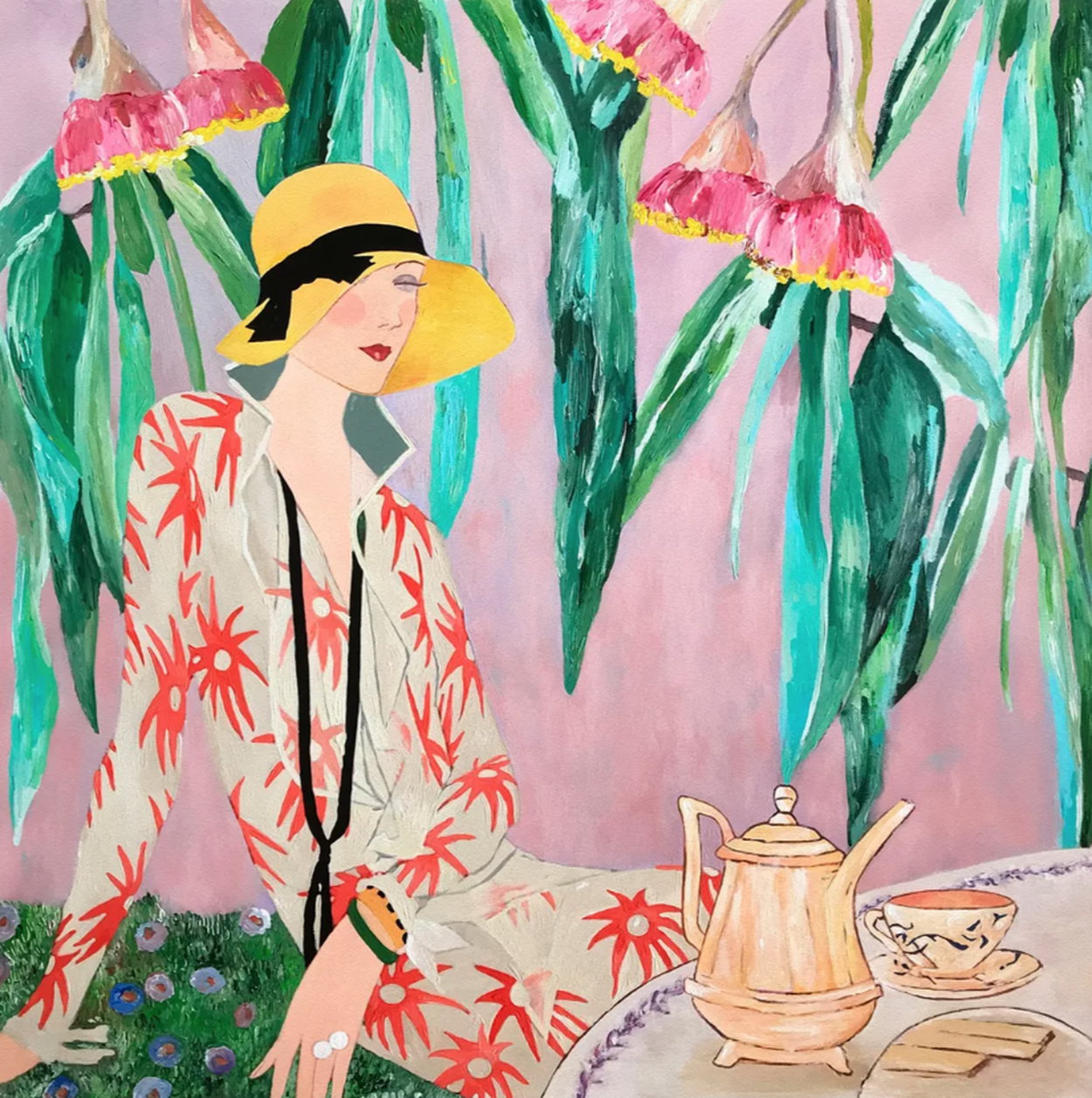 Acrylic painting &quot;Tea Time&quot; (2025) by Artemisia