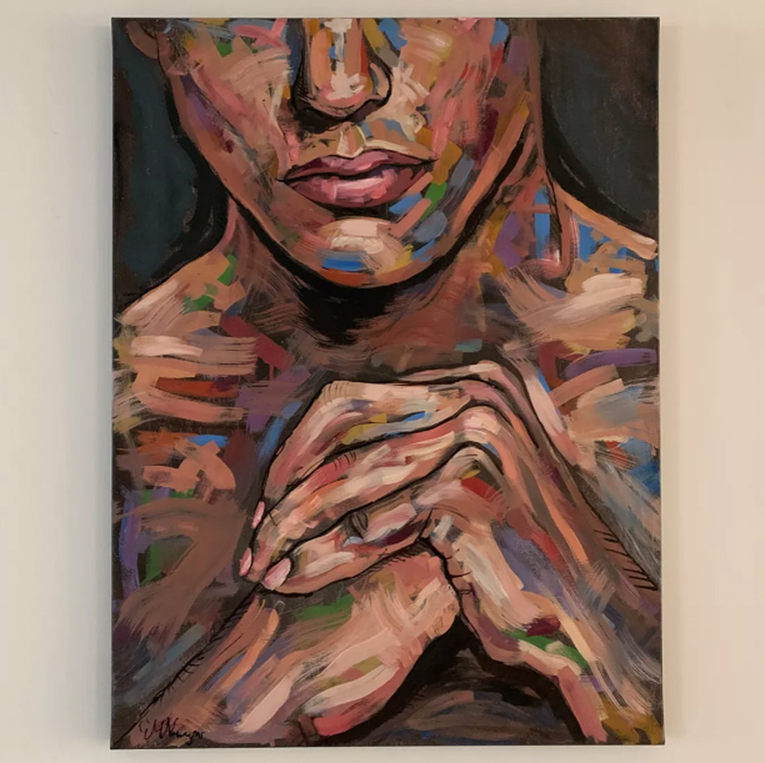 Ölgemälde „Male figure portrait“ (2016) von Emmanouil Nanouris