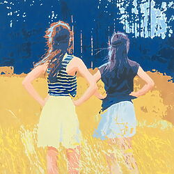Bekijk kunstwerken Lichtovergoten acrylverfschilderij "Two" (2019) van Kosta Morr