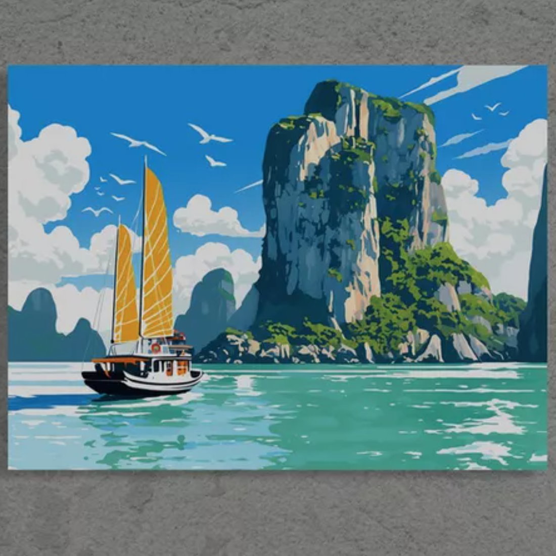 Acrylmalerei „Ha Long Bay“ (2025) von Kosta Morr