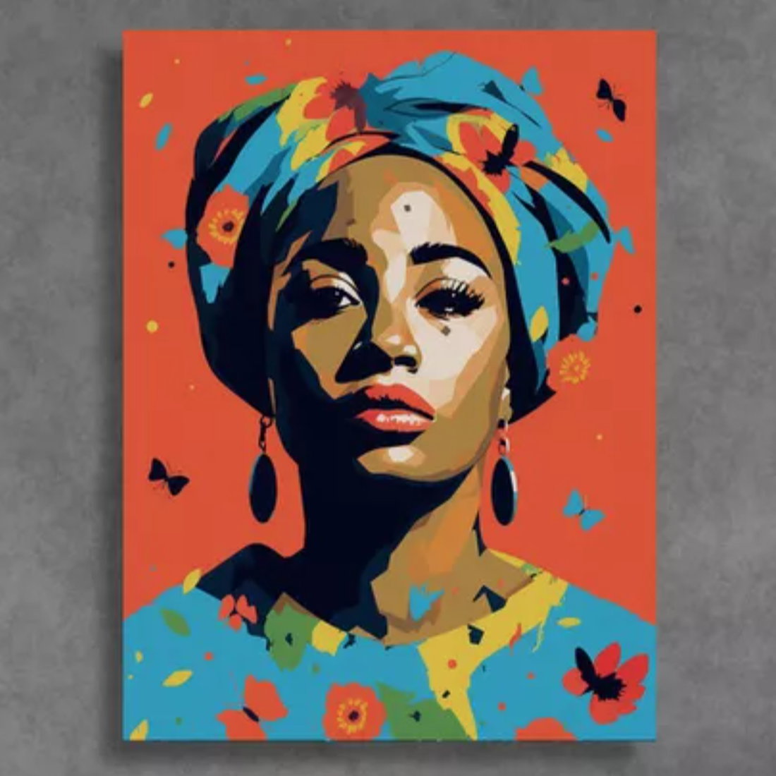 Acrylmalerei „African Woman Portrait“ (2025) von Kosta Morr