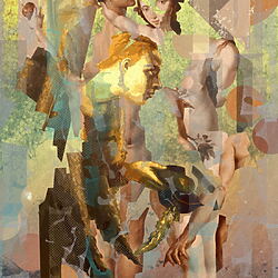 Digitale Kunst "And then Eve saw the Angel" (2024) von Nikolay Devnenski, Giclée auf Papier