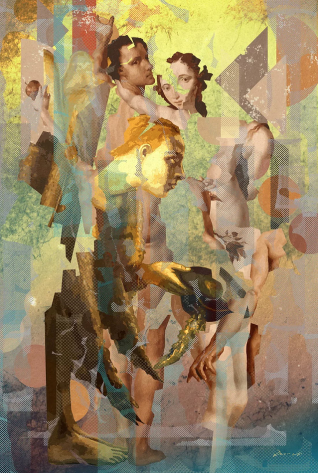 Digitale Kunst "And then Eve saw the Angel" (2024) von Nikolay Devnenski, Giclée auf Papier