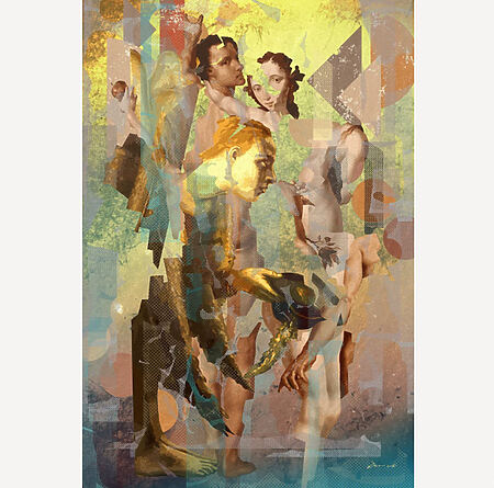 Digitale Kunst "And then Eve saw the Angel" (2024) von Nikolay Devnenski, Giclée auf Papier