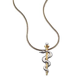 Collier "Äskulap" von Christiane Wendt, Bicolor-Edition in 925er-Sterlingsilber