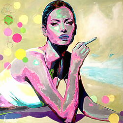 Acrylic painting &quot;The Bather X - keep true to yourself&quot; (2024) by su sea