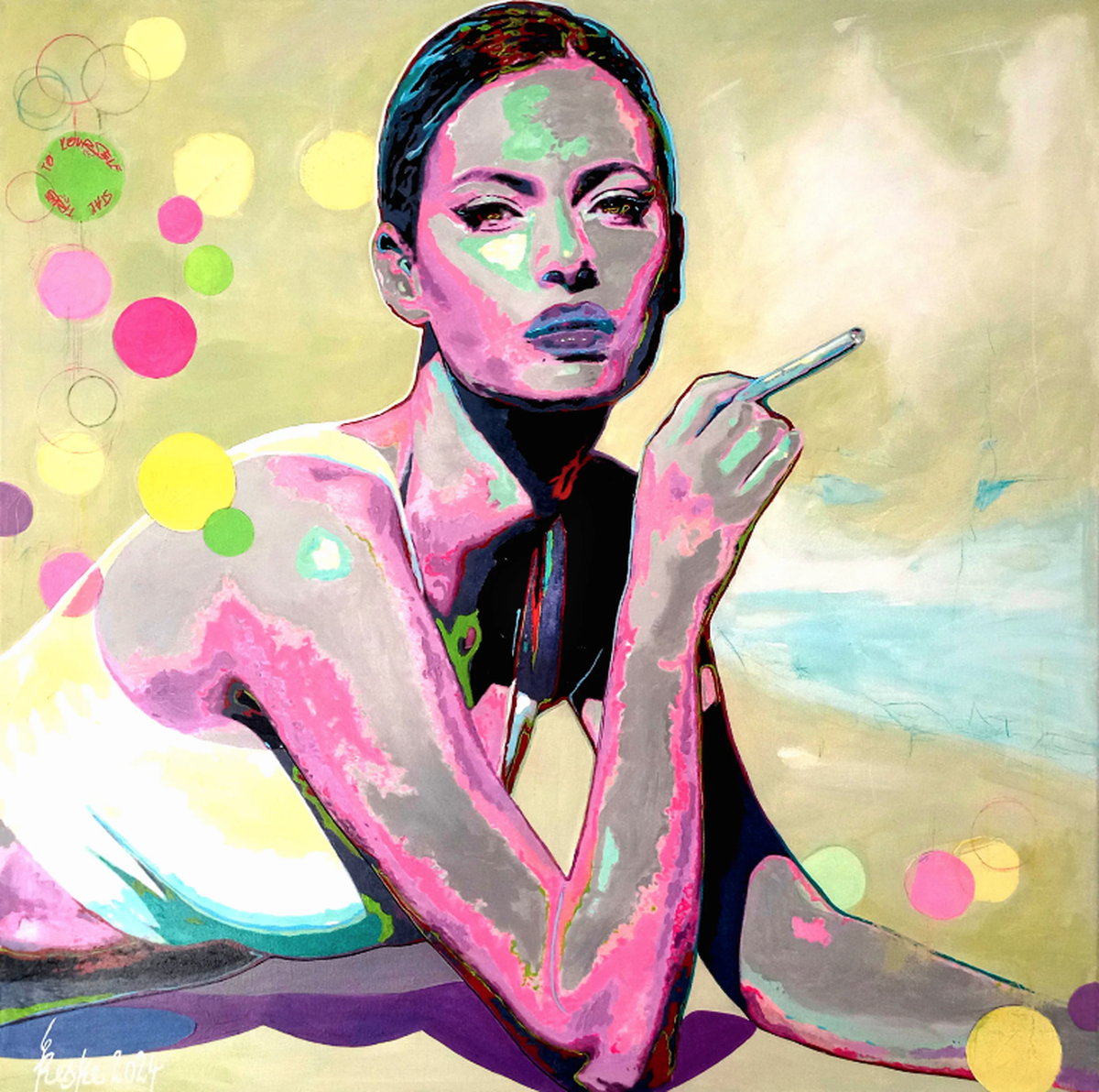 Peinture acrylique « La Baigneuse X - reste fidèle à toi-même » (2024) par su sea