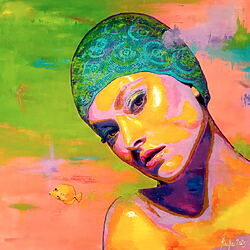 Acrylic painting &quot;The Bather III - fragile&quot; (2025) by su sea