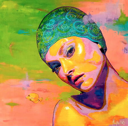 Acrylbild "Die Badende III - fragile" (2025) von su sea