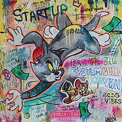 Street art painting &quot;Escape the System&quot; (2025) by Kristin Kossi