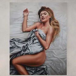 Photorealistic painting &quot;Morning&quot; (2023) by Duhaj Peter, oil on canvas