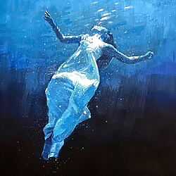 Acrylmalerei „Silent Drift“ (2025) von Paul Cheng