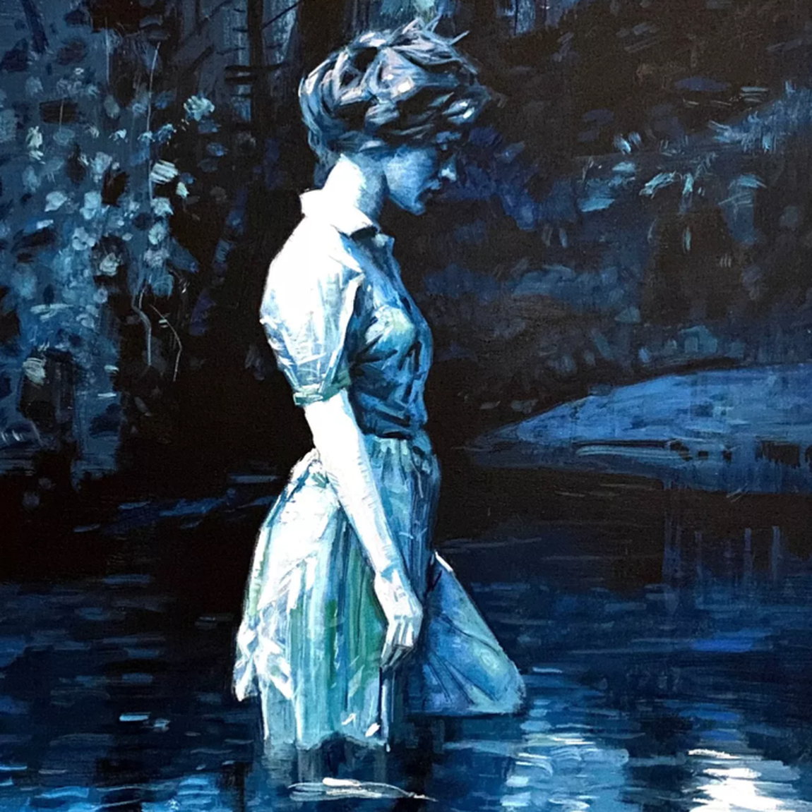 Acrylmalerei „Memories in the Water“ (2025) von Paul Cheng