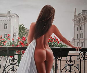 Nu féminin « Just another point of view II » (2025), peinture à l’huile de Simona Tsvetkova