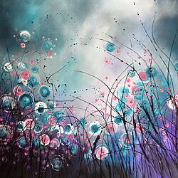 Abstraktes Acrylgemälde "Wonderstorms #5" (2023) von Cecilia Frigati
