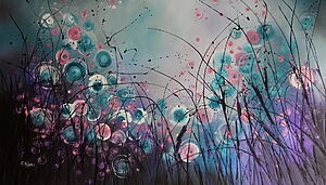 Abstracte acrylverfschilderij "Wonderstorms #5" (2023) van Cecilia Frigati