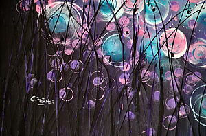 Abstracte acrylverfschilderij "Wonderstorms #5" (2023) van Cecilia Frigati