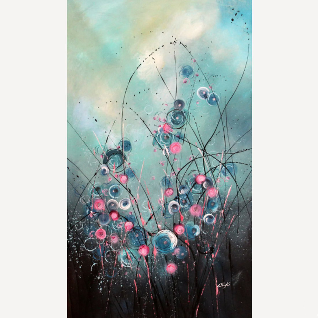 Abstraktes Acrylgemälde "Wonderstorms #3" (2023) von Cecilia Frigati