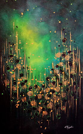 Abstraktes Acrylgemälde "Perfect Atmosphere #6" (2022) von Cecilia Frigati