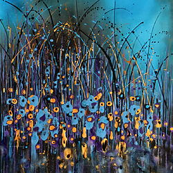 Abstraktes Acrylgemälde "Technicolor Dream # 21" (2023) von Cecilia Frigati