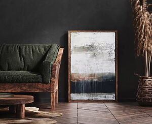 Abstraktes Acrylbild „ENJOY THE SILENCE“ (2025) von Inez Froehlich, Texturiert auf Leinwand