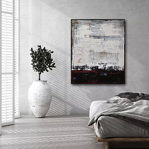 Abstraktes Acrylgemälde „NO WAY BACK“ (2024) von Inez Froehlich, Acryl mit Texturen auf Leinwand