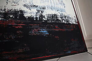 Abstraktes Acrylgemälde „NO WAY BACK“ (2024) von Inez Froehlich, Acryl mit Texturen auf Leinwand