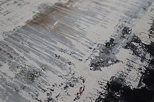 Abstraktes Acrylgemälde „NO WAY BACK“ (2024) von Inez Froehlich, Acryl mit Texturen auf Leinwand