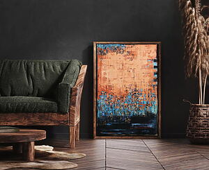 Abstraktes Acrylgemälde „IBIZA“ (2025) von Inez Froehlich, Acryl auf Leinwand