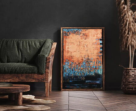 Abstraktes Acrylgemälde „IBIZA“ (2025) von Inez Froehlich, Acryl auf Leinwand