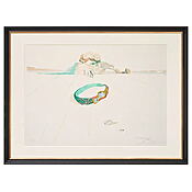 Surrealistisches Werk "Essence of Time" (1975/76) von Salvador Dalí, limitierte Farblithografie