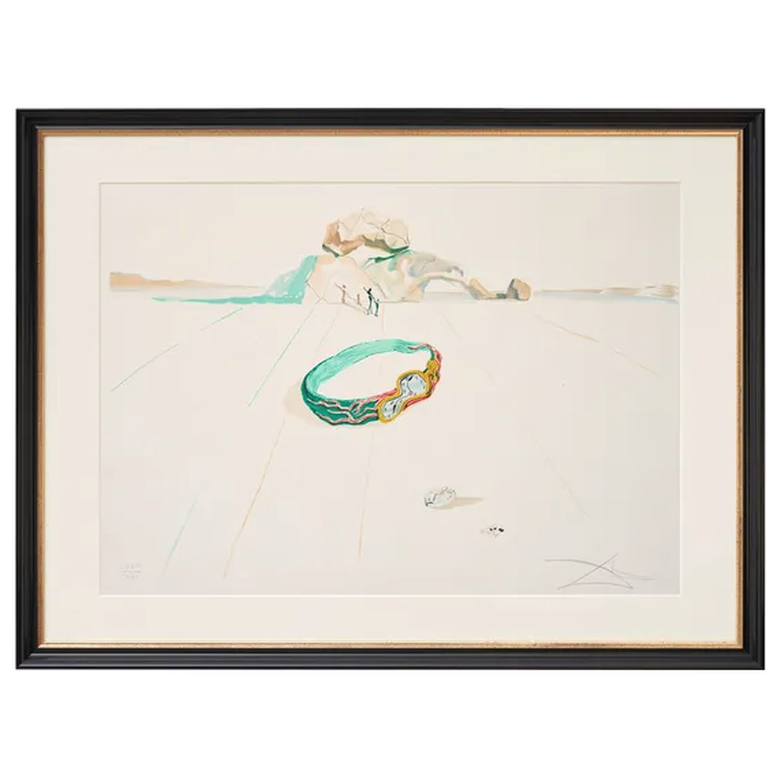 Surrealistisches Werk "Essence of Time" (1975/76) von Salvador Dalí, limitierte Farblithografie