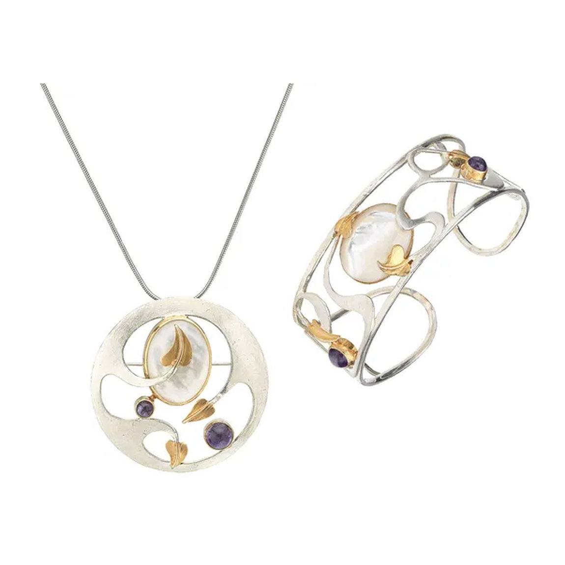 Parure de bijoux Moondance, nacre + argent sterling 925