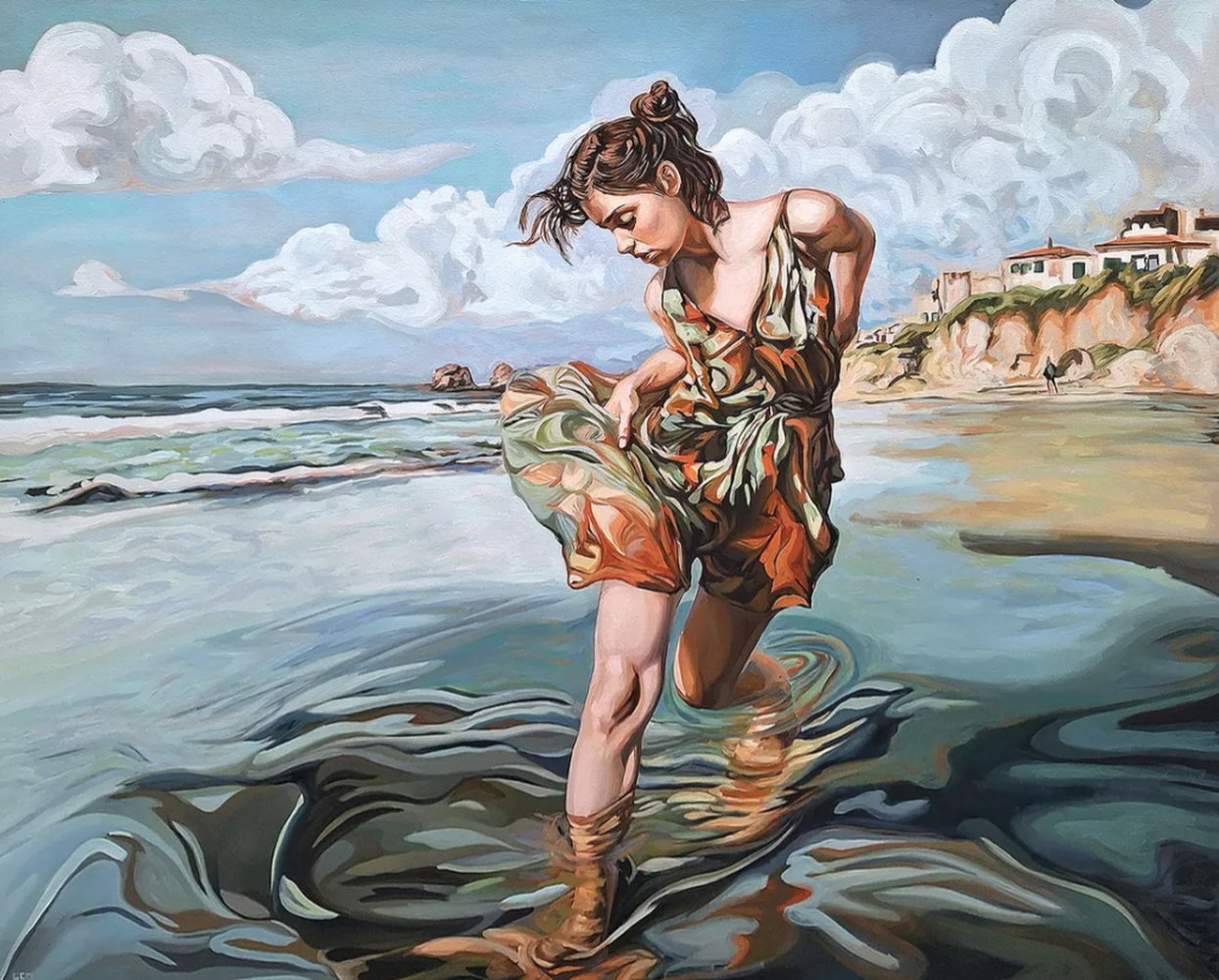 Peinture à l&#39;huile « Fuir loin de moi-même » (2025) de Gabriel-Cristian Matei