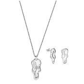 Handgefertigtes Schmuckset "Die Beständigkeit der Erinnerung" nach Salvador Dalí, Silber platinbeschichtet