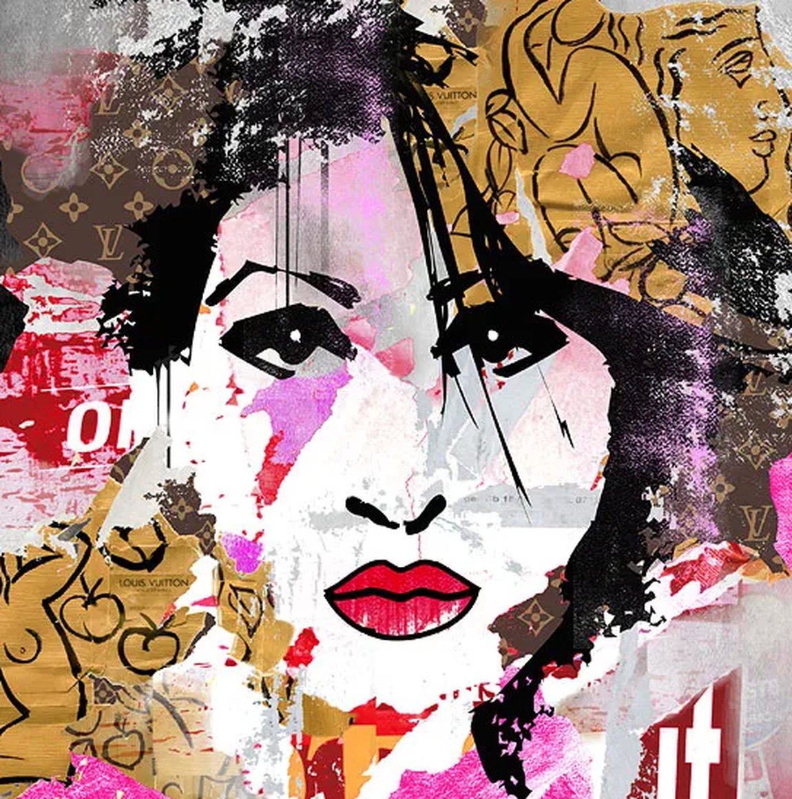 Pop Art Malerei "French Connection" von Ulrike Langen, limitierter Pigmentdruck auf Alu-Dibond