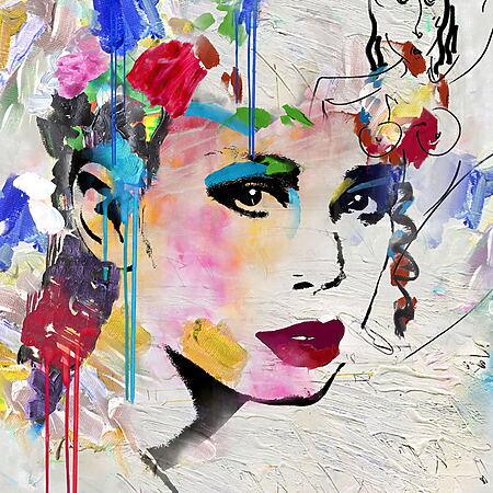 « Pop Up Girl No. 724 » d'Ulrike Langen, tirage pigmentaire limité sur Alu-Dibond